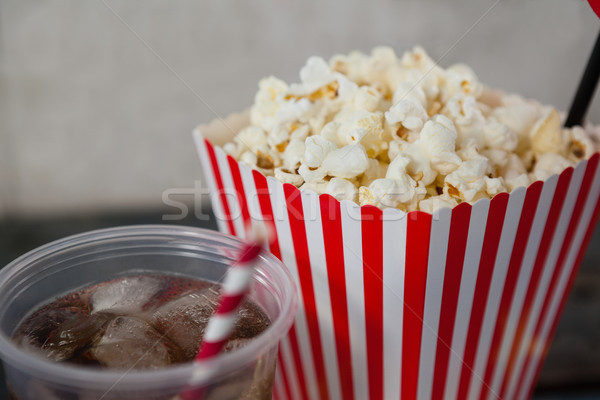 Popcorn kaltes Getränk Papier rot Stock foto © wavebreak_media