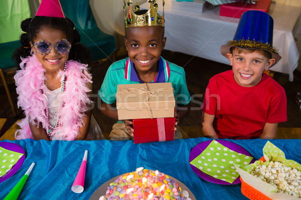 High angle portrait of friends at table Stock photo © wavebreak_media