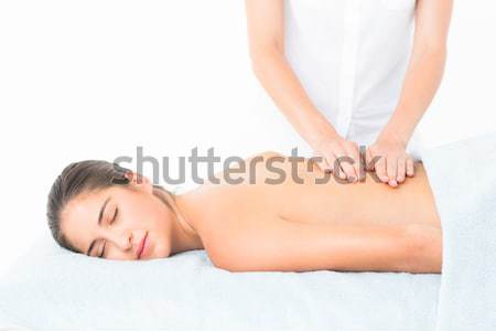 Masajista atrás masaje mujer desnuda spa Foto stock © wavebreak_media