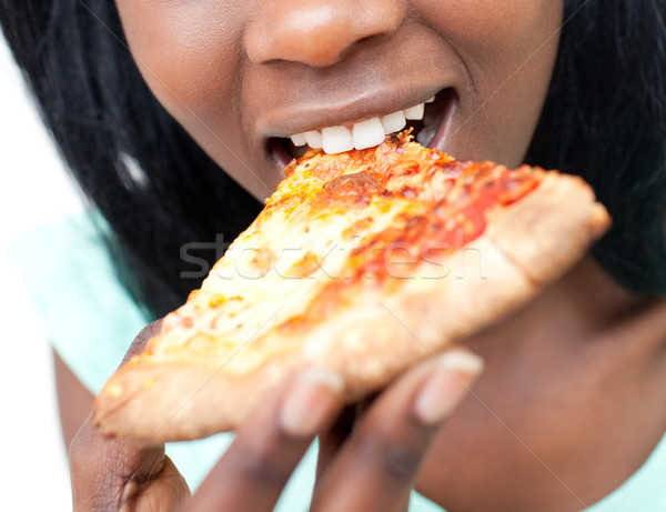 Genç kız yeme pizza kız gıda Stok fotoğraf © wavebreak_media