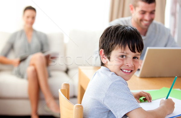 Cute ragazzo compiti per casa madre donna ufficio Foto d'archivio © wavebreak_media