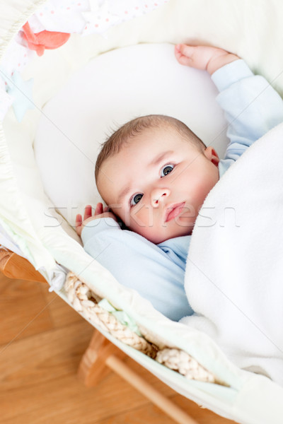 Portret heldere baby wieg home huis Stockfoto © wavebreak_media