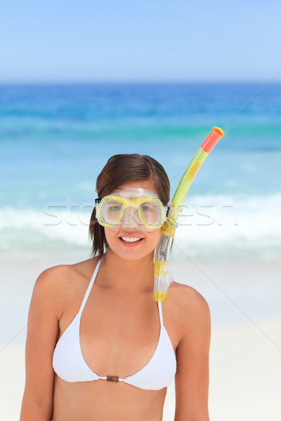 Woman with her mask at the beach Stock photo © wavebreak_media