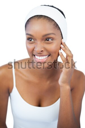 Lächelnde Frau Make-up Pinsel weiß Frau Mode Stock foto © wavebreak_media