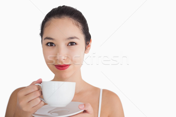 женщина улыбается Кубок кофе красоту женщины Сток-фото © wavebreak_media