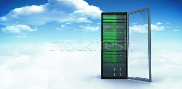 Afbeelding server toren heldere blauwe hemel Stockfoto © wavebreak_media