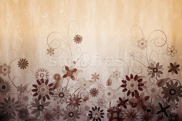 Digital erzeugt floral Design Sepia Stock foto © wavebreak_media