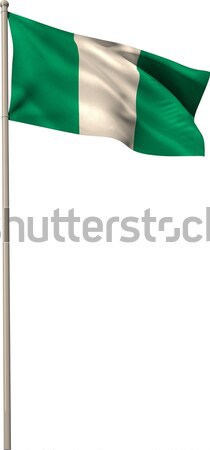 Zdjęcia stock: Cyfrowo · wygenerowany · Nigeria · banderą · biały