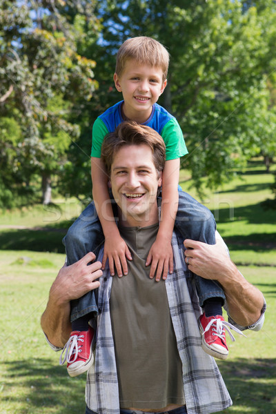 Father and son having fun in the park Stock photo © wavebreak_media