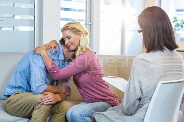 Pár ölel terapeuta iroda nő szomorú Stock fotó © wavebreak_media