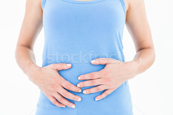 Frau anfassen schmerzhaft Magen weiß Körper Stock foto © wavebreak_media
