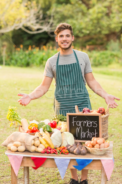 Handsome farmer standing at his stall Stock photo © wavebreak_media