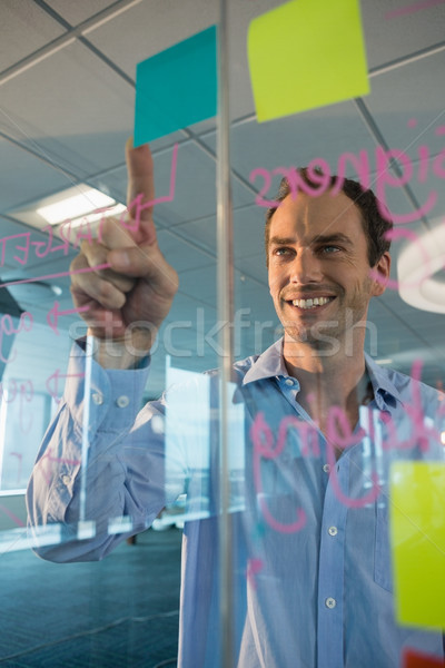 Male executive pointing at sticky notes Stock photo © wavebreak_media