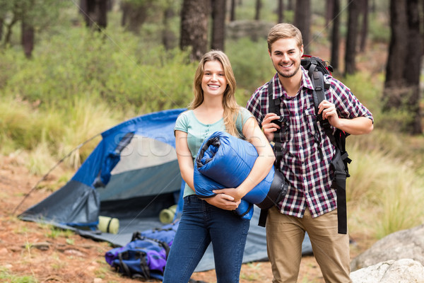 [[stock_photo]]: Portrait · jeunes · joli · randonneur · couple