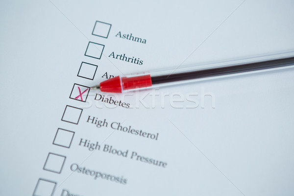 Close-up of health evaluation form Stock photo © wavebreak_media