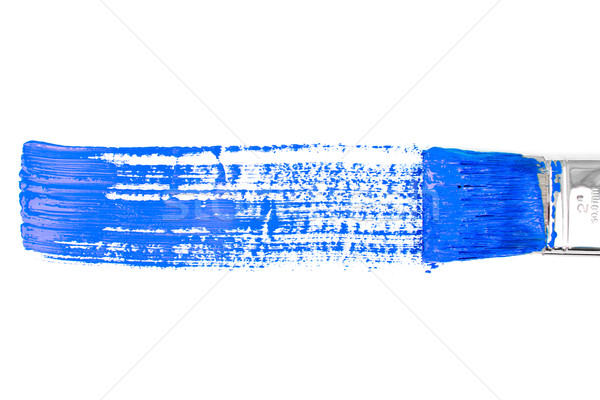 Blue horizontal line of painting against a white background Stock photo © wavebreak_media