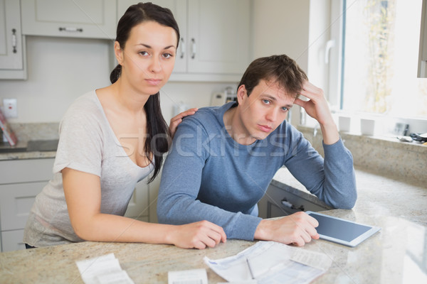 Twee mensen keuken ebook vrouw man Stockfoto © wavebreak_media