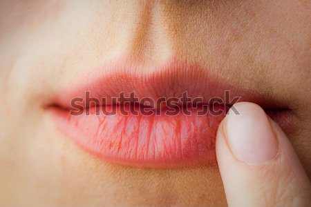 Różowe usta twarz piękna kobiet makijaż Zdjęcia stock © wavebreak_media