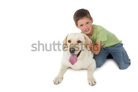 Cute weinig jongen labrador glimlachend Stockfoto © wavebreak_media