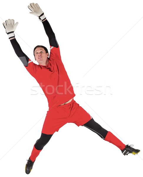 Fitt gól ugrik felfelé fehér férfi Stock fotó © wavebreak_media