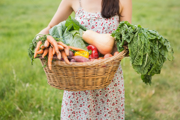 Pretty woman with basket of veg Stock photo © wavebreak_media