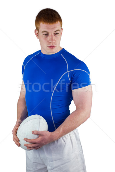 [[stock_photo]]: Sérieux · rugby · joueur · ballon · de · rugby · portrait