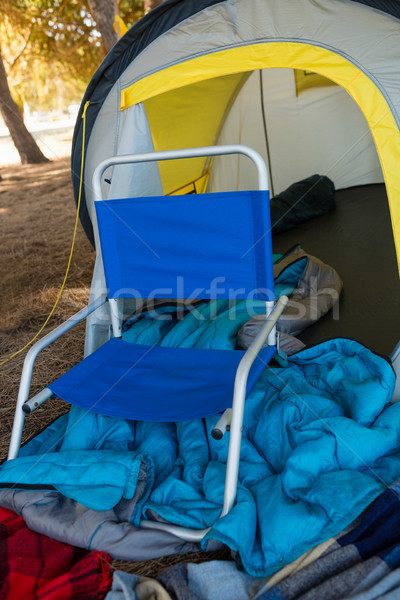 Chair and various blankets with a tent Stock photo © wavebreak_media