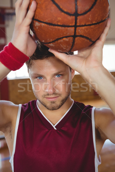 Közelkép portré férfi kosárlabdázó labda tart Stock fotó © wavebreak_media