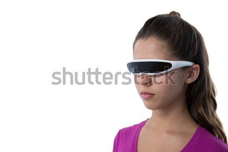 Fiú virtuális valóság szemüveg fehér közelkép Stock fotó © wavebreak_media