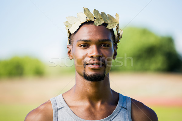 Foto stock: Atleta · verde · romana · laurel · corona