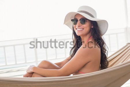 Woman applying sun cream on her leg Stock photo © wavebreak_media