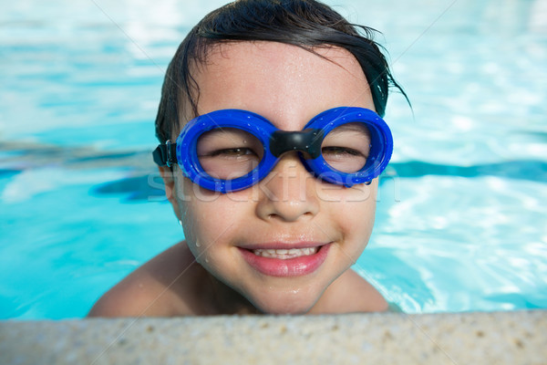 Mosolyog fiú úszás védőszemüveg úszómedence medence Stock fotó © wavebreak_media