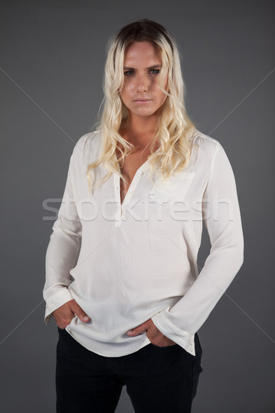 портрет красивой транссексуалов женщину рук телефон Сток-фото © wavebreak_media