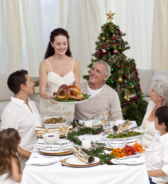 Moeder tonen Turkije familie christmas diner Stockfoto © wavebreak_media