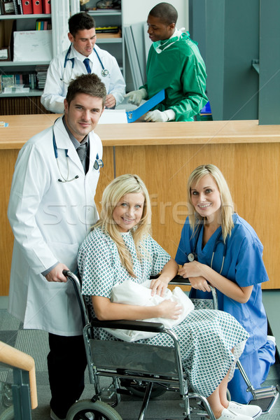 Orvosok beteg újszülött baba család orvosi Stock fotó © wavebreak_media
