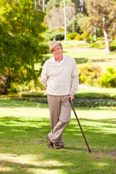 Stock photo: Senior man posing in front of the camera