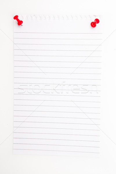 Blank paper with red pushpin against a white background Stock photo © wavebreak_media