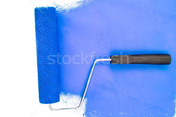Horizontal blue brush stroke against a white background Stock photo © wavebreak_media