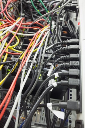 Stock photo: Wires of the server in data center