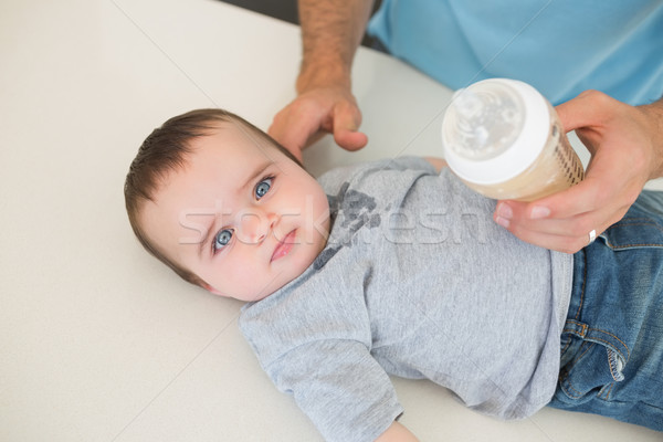 Сток-фото: невинный · ребенка · отец · молоко