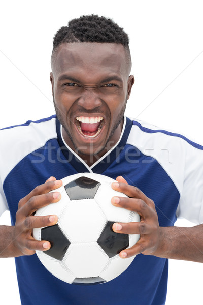 Portré futballista kiált fehér futball sport Stock fotó © wavebreak_media