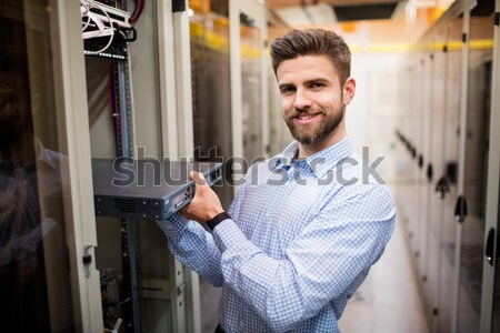 Manager halten Zwischenablage Halle Seitenansicht Mann Stock foto © wavebreak_media