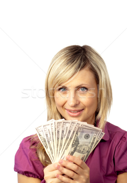 Zdjęcia stock: Szczęśliwy · kobieta · dolarów · uśmiechnięty