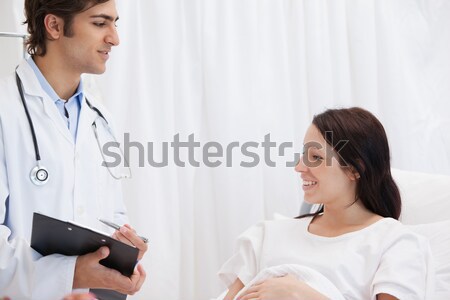 Stockfoto: Verpleegkundige · bloeddruk · patiënt · vrouw · arts