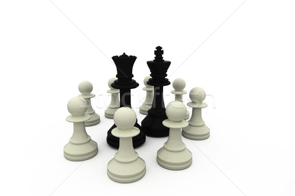 Czarny króla królowej biały sztuk szachy Zdjęcia stock © wavebreak_media