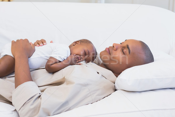 幸せ 小さな 父 赤ちゃん ソファ ストックフォト © wavebreak_media