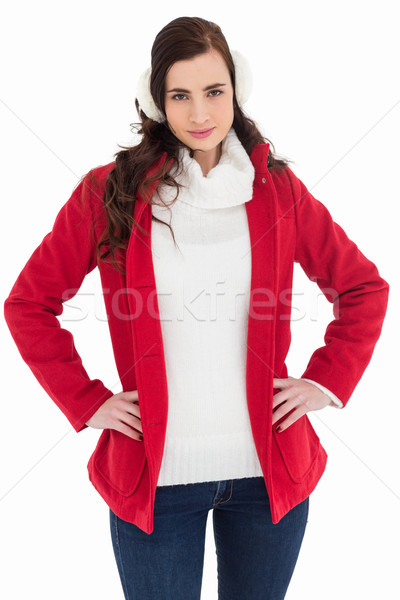 Smiling brunette posing with winter wear Stock photo © wavebreak_media