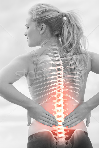 Wirbelsäule Frau Rückenschmerzen digital composite Wasser Körper Stock foto © wavebreak_media