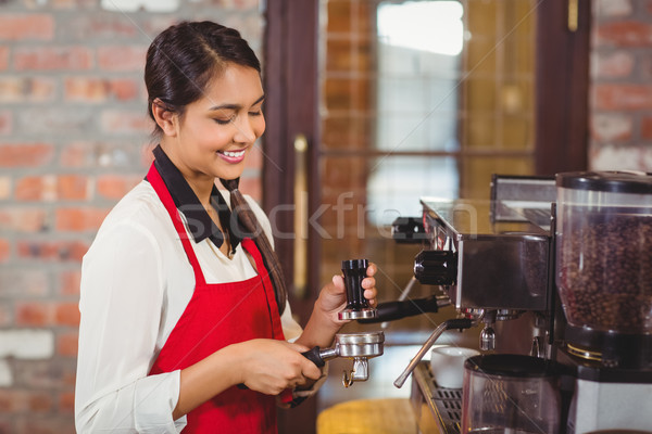 Güzel barista fincan kahve kahvehane Stok fotoğraf © wavebreak_media