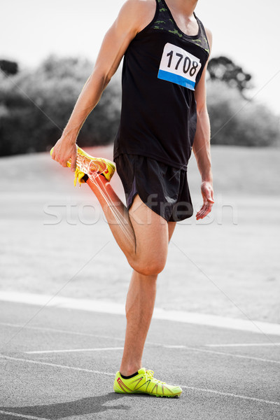 Knochen Athleten Mann Dehnung Rennstrecke digital composite Stock foto © wavebreak_media
